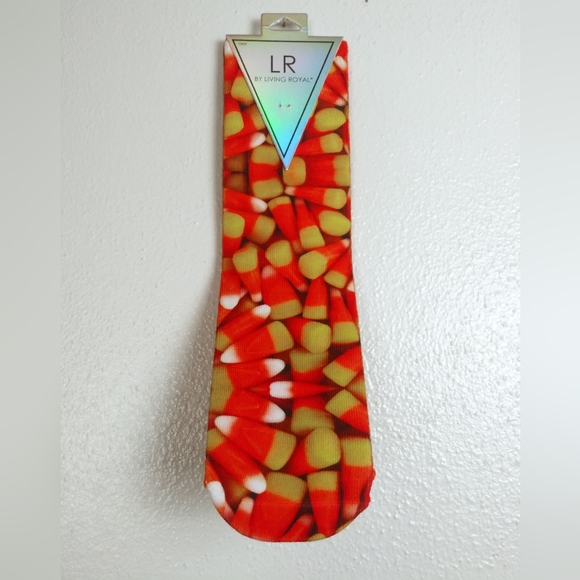 Living Royal Crew Shocks Unisex Candy Corn Print Halloween - Picture 2 of 5